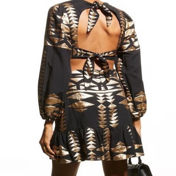 LACE The Label metallic gold and black embroidered dress - Picture 2 of 12